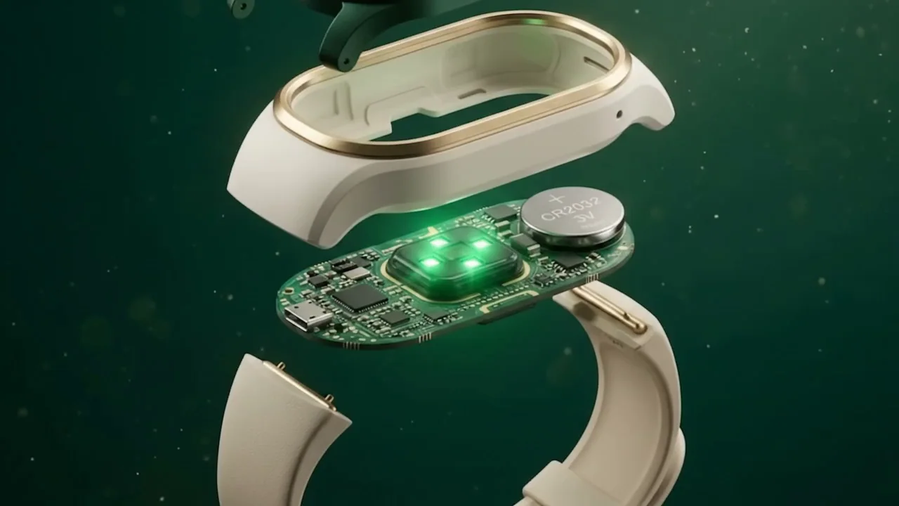 The Zill band, exploded to show its sensor board